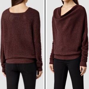 All Saints Pelle Jumper Cowl Neck Knitted Sweater
